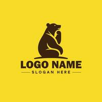 logo diseño oso animal logo y icono editable vector gráfico ilustración