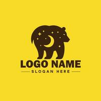 logo diseño oso animal logo y icono editable vector gráfico ilustración