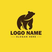 logo diseño oso animal logo y icono editable vector gráfico ilustración