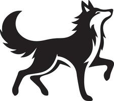 Wolf silhouette editable vector illustration isolated over white background