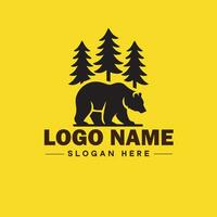 logo diseño oso animal logo y icono editable vector gráfico ilustración