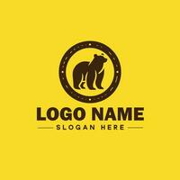 logo diseño oso animal logo y icono editable vector gráfico ilustración