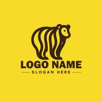 logo diseño oso animal logo y icono editable vector gráfico ilustración