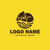 logo diseño oso animal logo y icono editable vector gráfico ilustración