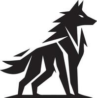 Wolf silhouette editable vector illustration isolated over white background