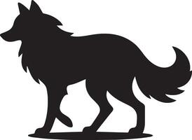 Wolf silhouette editable vector illustration isolated over white background