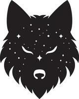 Wolf silhouette editable vector illustration isolated over white background