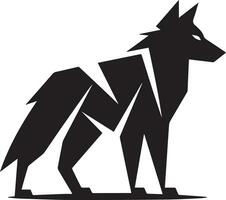 Wolf silhouette editable vector illustration isolated over white background