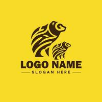 logo diseño oso animal logo y icono editable vector gráfico ilustración