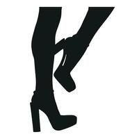 Black silhouette of female legs in a pose. Shoes stilettos, high heels. Walking, standing, running, jumping, dance vector