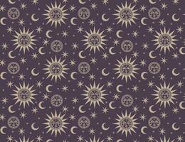 medieval sun, exoteric sun, sun and moon pattern, background vector