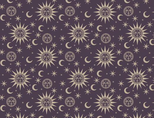 medieval sun, exoteric sun, sun and moon pattern, background