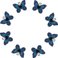 illustration with colorful, vibrant butterflies background vector