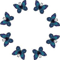 illustration with colorful, vibrant butterflies background vector