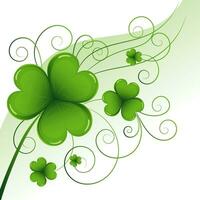 Abstract background with clover, shamrock leaves. Background for the holiday of St. Patrick. Print, postcard, vector