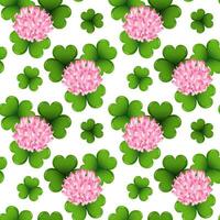 Seamless pattern with clover flowers and leaves. Background for the holiday of St. Patrick. Print, textile, vector
