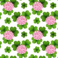 Seamless pattern with clover flowers and leaves. Background for the holiday of St. Patrick. Print, textile, vector