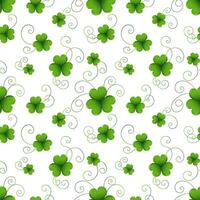 Seamless pattern, clover leaves, shamrock with tendrils. Background for the holiday of St. Patrick. Print, textile, vector