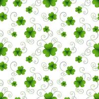 Seamless pattern, clover leaves, shamrock with tendrils. Background for the holiday of St. Patrick. Print, textile, vector