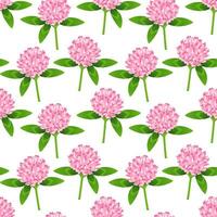 Seamless pattern with clover flowers and leaves. Background for the holiday of St. Patrick. Print, textile, vector