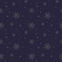 Seamless pattern, delicate golden snowflakes on a blue background. Print, christmas background, vector