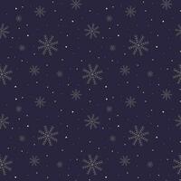 Seamless pattern, delicate golden snowflakes on a blue background. Print, christmas background, vector