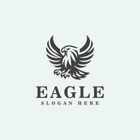 Eagle logo design, in monochrome sport style, black and white vector