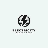 eléctrico logo diseño, en un monocromo, sencillo estilo, y en negro y blanco vector