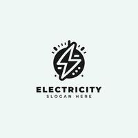 eléctrico logo diseño, en un monocromo, sencillo estilo, y en negro y blanco vector