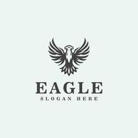 águila logo diseño, en monocromo deporte estilo, negro y blanco vector