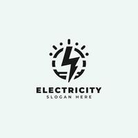 eléctrico logo diseño, en un monocromo, sencillo estilo, y en negro y blanco vector