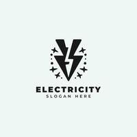 eléctrico logo diseño, en un monocromo, sencillo estilo, y en negro y blanco vector