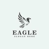 Eagle logo design, in monochrome sport style, black and white vector