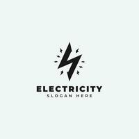 eléctrico logo diseño, en un monocromo, sencillo estilo, y en negro y blanco vector