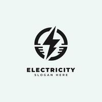 eléctrico logo diseño, en un monocromo, sencillo estilo, y en negro y blanco vector