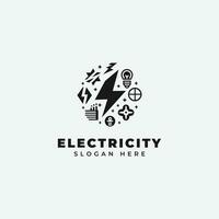 electrical logo design, in a monochrome, simple style, and in black and white vector