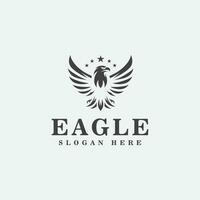 águila logo diseño, en monocromo deporte estilo, negro y blanco vector