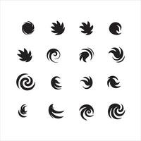 A black silhouette Hurricane symbol set vector