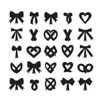 A black silhouette Breast Cancer symbols set vector