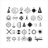 A black silhouette Mathematical symbol set vector