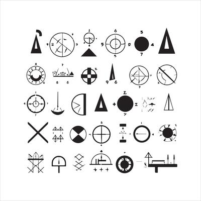A black silhouette Mathematical symbol set