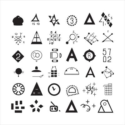 A black silhouette Mathematical symbol set