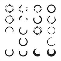 A black silhouette Loading symbol set vector