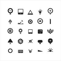 A black silhouette Internet symbol set vector