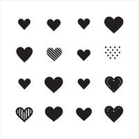 A black silhouette Heart set vector