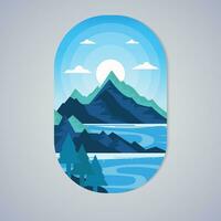 Vector Illustration of a Beautiful Mountain in The Morning