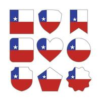 Modern Abstract Shapes of Chile Flag Vector Design Template