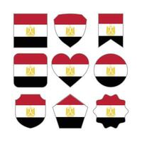 Modern Abstract Shapes of Egypt Flag Vector Design Template