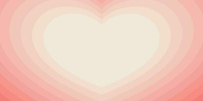 Enchanting Tunnel of Concentric Hearts Creates a Romantic and Cute Background in Peach trendy colors. Space for text, copyspace vector
