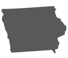 Iowa state map. Map of the U.S. state of Iowa. png